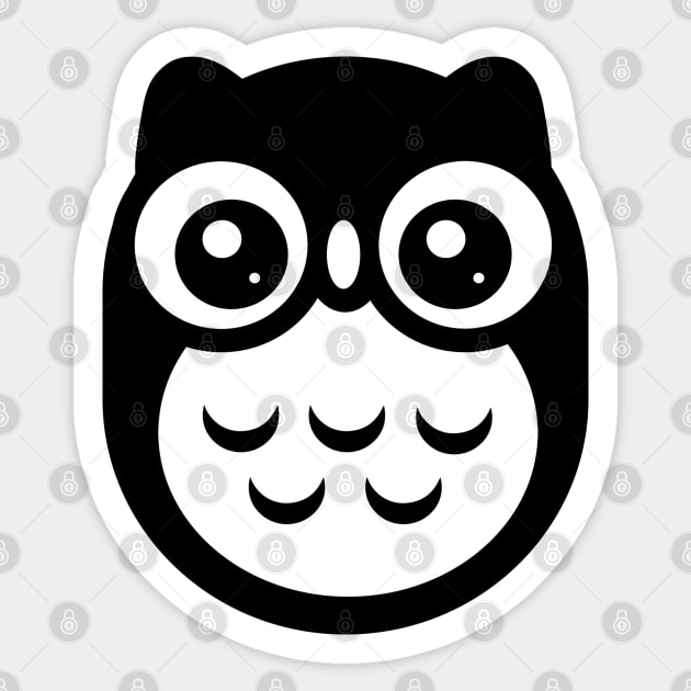 Black Cute baby Owl Sticker by ClaudiaRinaldi